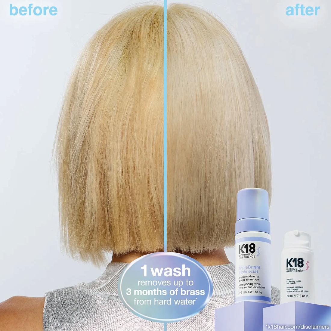K18 TripleBright Oxidation Defense Purple Shampoo
